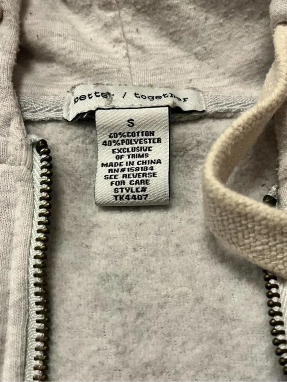 Better Together Men's Light Gray Zip-Up Sweater Hoodie